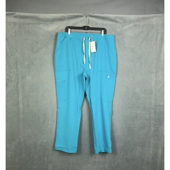 FIGS Slim Cairo Cargo Scrub Pants Mens Size 2XL Teal Blue NWT