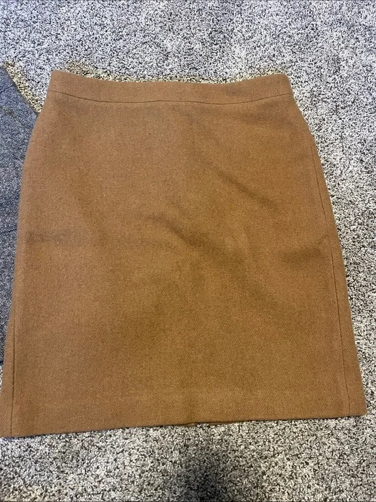 2-Wool Blend Skirts J. Crew Camel Brown and Eddie Bauer Brown Tweed-Size 6