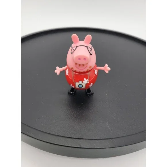 Peppa Pig Daddy Pig figure red Hawaiian shirt camera camper van replacement