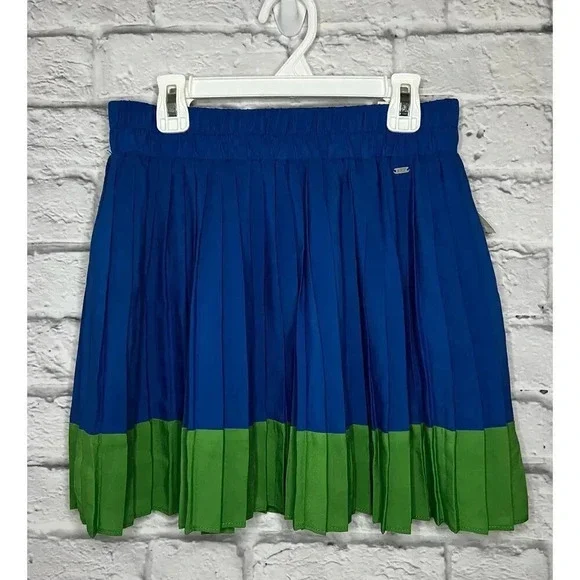 NWT AEROPOSTALE Womens Wowoone Pleated Mini Skirt, Blue & Green, size M.