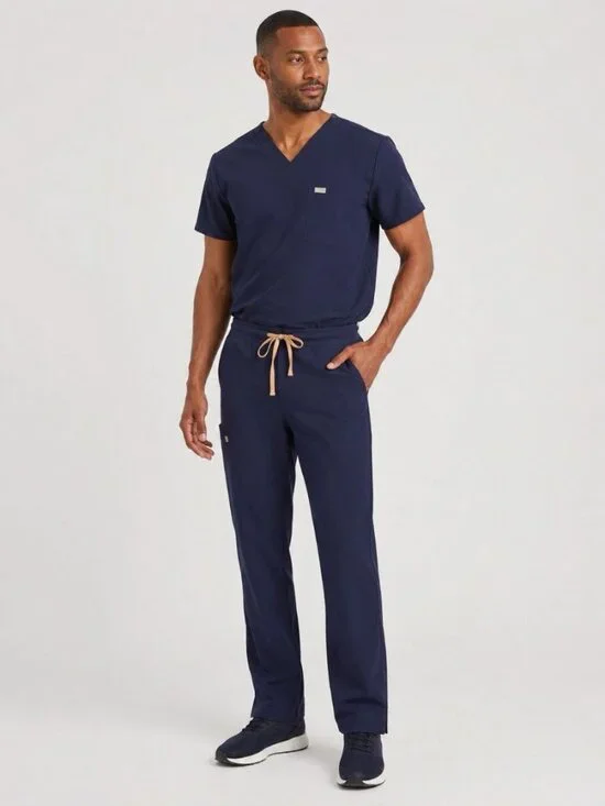 FIGS Technical Collection Scrub Pants XXL Tall Navy Blue Drawstring Stretch