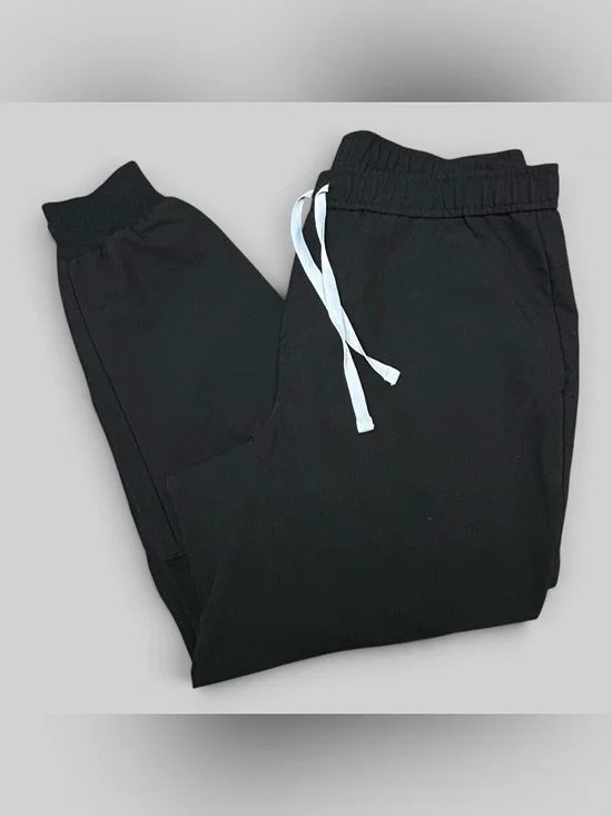 Figs Tansen Casual Scrub Pants Joggers Black Size Large Short L/S
