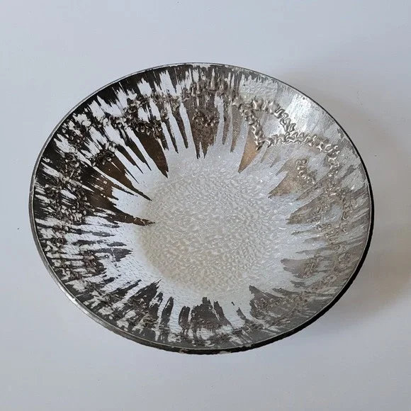 Dorothy Thorpe Vintage 60s MCM Silver Atomic Splash Round‎ Bowl 7