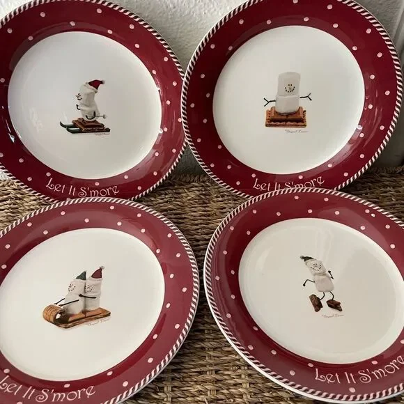 Midwest NIKKO S’more LET IT S’MORE Plate Set of 4