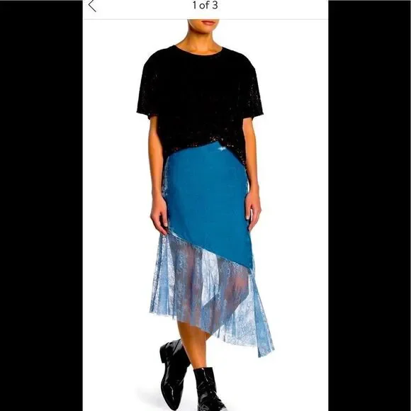 Free people Women velvet lined asymmetrical midi skirt size XS(0), NWT