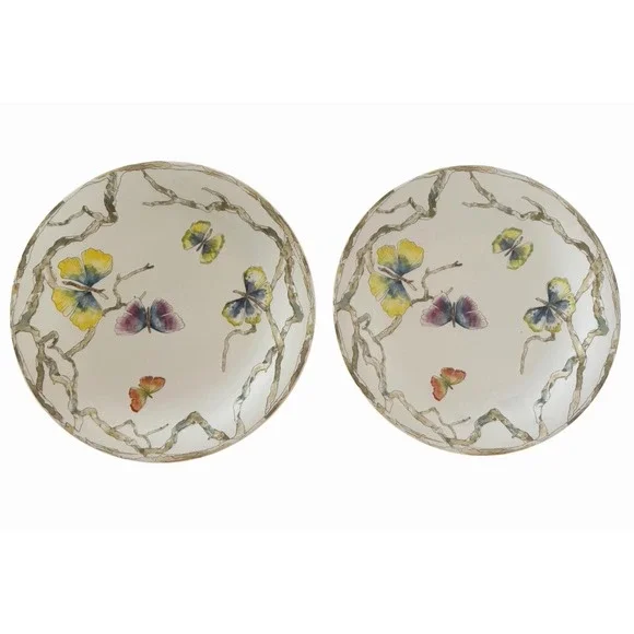 2 Michael Aram Butterfly Ginkgo Dinner Plates Across