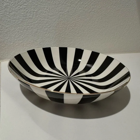 Christian Siriano Black and White Striped Bowls