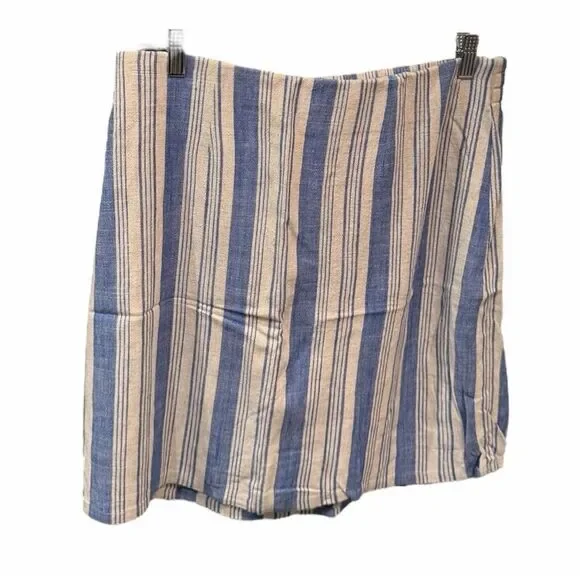 Torrid Blue and Cream Striped Skirt