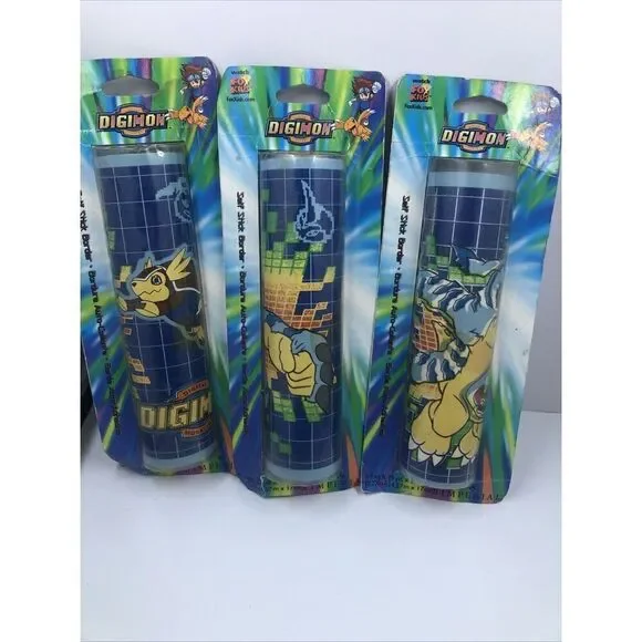 3 Digimon Digital Monsters Self Stick Wall Paper Border 8.4sq.ft 5ydx6.75in VTG.