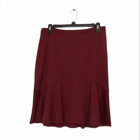 The Limited Burgundy Flounce Skirt