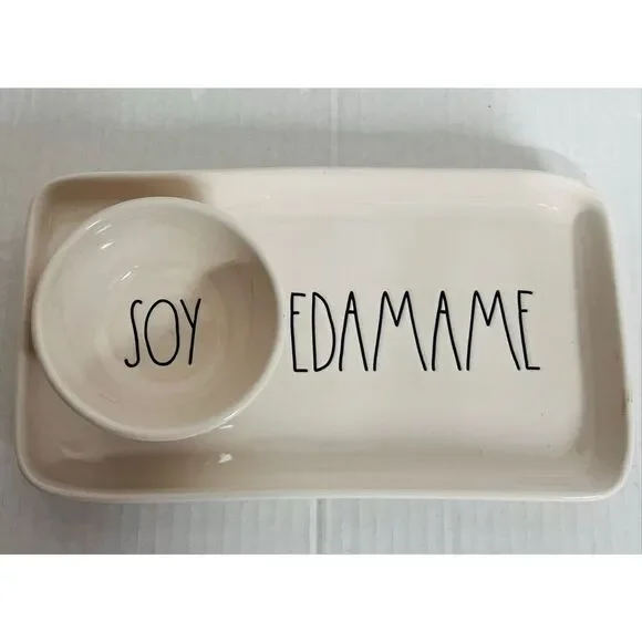 Rae Dunn Soy And Edamame Dipping Platter