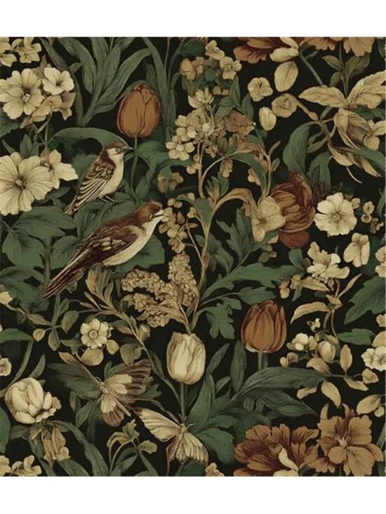 Floral Bird Peel And Stick Wallpaper Vintage Removable Contact Paper Decor