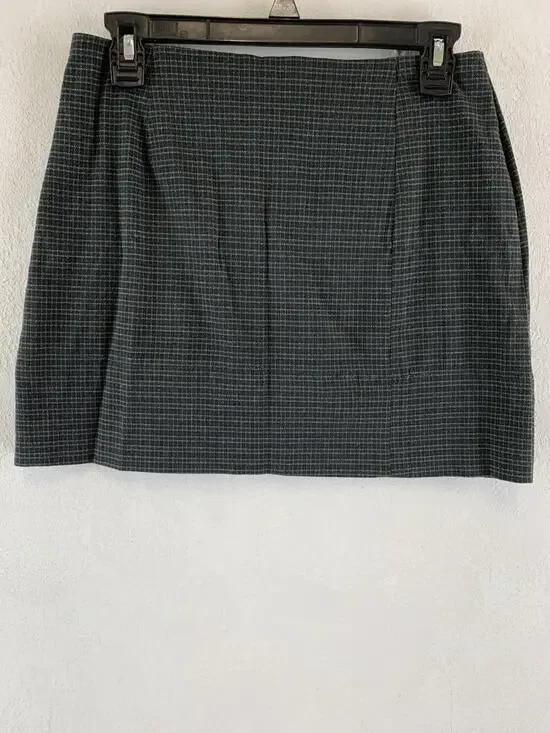 VTG Y2K Route 66 Women’s Mini Skirt Plaid Grunge Green Size 16