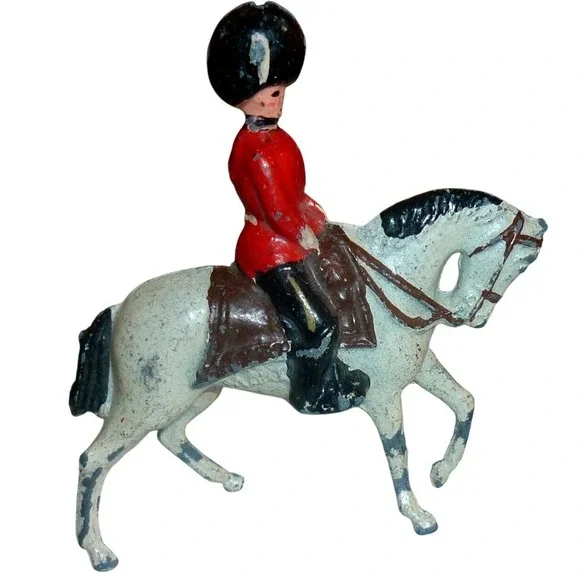 Vintage Britains Ltd Lead Mounted Cavalry Trumpeter Toy Soldier England 2.75in