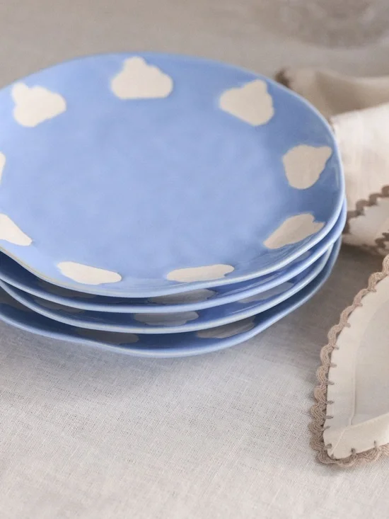 Anthropologie Vida Icon Cloud ceramic dessert plate