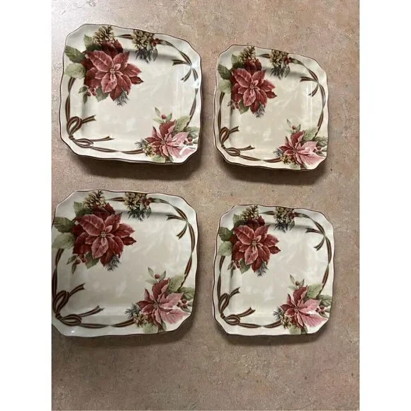 222 fifth Yuletide Celebration fine China dessert plates