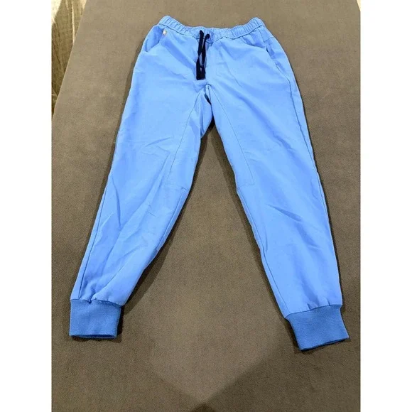 FIGS Tansen Jogger Scrub Pants Mens XS/S Blue Drawstring Waist Tapered Leg Work