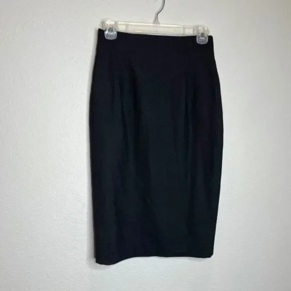 Ann Taylor Tailored Wool Pencil Skirt Size 4 Gray Office Career Wear