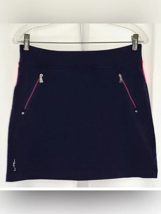RALPH LAUREN ACTIVE L-RL NAVY ATHLETIC TENNIS SKIRT W/ BUILT-IN SHORTS SZ S