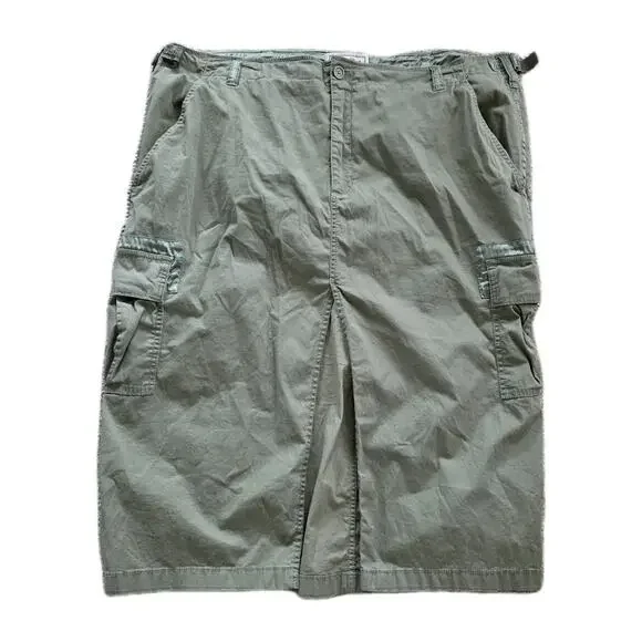 Abercrombie & Fitch Vintage Cargo Skirt Women XXL Green Midi Utility Y2K Gorpcor