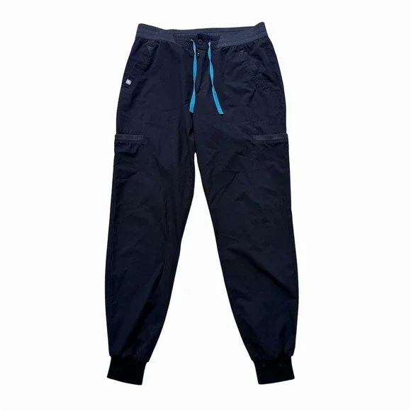 FIGS Men's Scrub Jogger Pants Size M Navy Blue Teal Drawstring Cargo