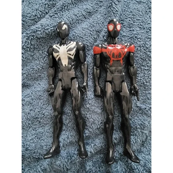 (2) 2017 Marvel Titan Hero  Spiderman MAX VENOM Miles Morales And Black Suit 11