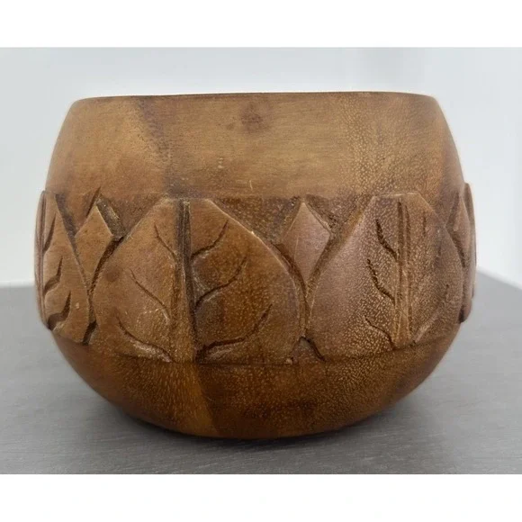 Vintage Monkey Pot Hand Carved Wood Bowl  Phillipinea