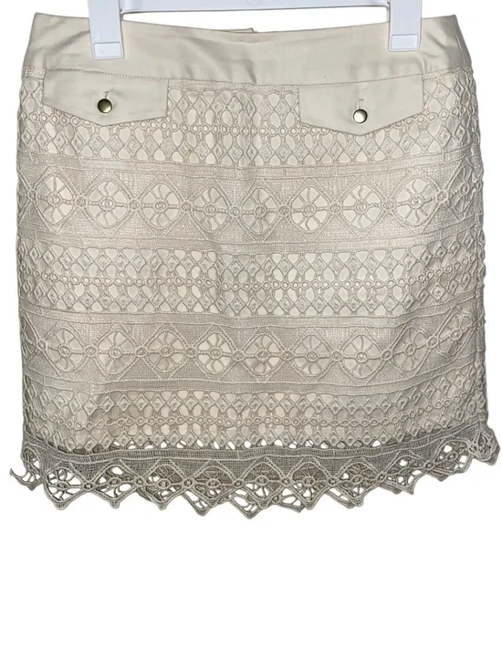 JOE FRESH Cream Crocheted Overlay Skirt