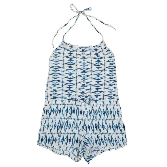 NWT Frankies Bikinis 8 Days a Week Dylan Romper Shibori Blue Sz Extra Small