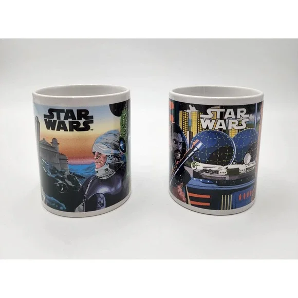 Star Wars Vintage Boba‎ Fett/Creedo and Hans Solo Mugs Set of 2- 2014 Galerie