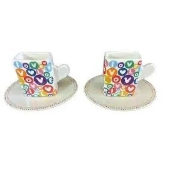 Loveramics Matchbox Multicolor Playful Espresso Cup & Saucer Set - Love Heart De