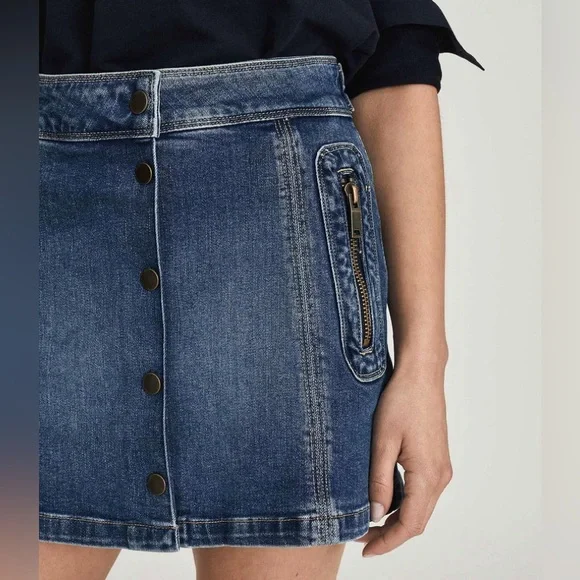 REISS Kaleigh Denim Mini Skirt Size 14