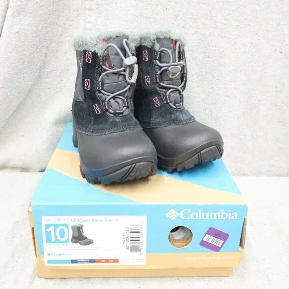 NIB Columbia Children's Rope Tow II Snow Boots Size 10 US Waterproof Snow Boots