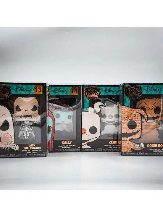 Funko Pop Enamel Pin 4-Pack Nightmare Before Christmas Disney Collectible Set