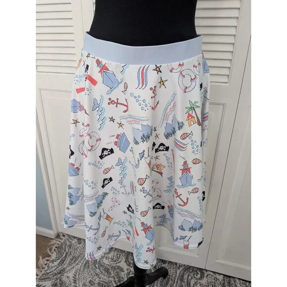 Disney Cruise Line Sketch Skater Skirt Women's 2X Swim Stretch 20