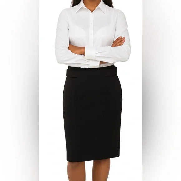 Eva Mendes New York & Company Collection Black Pencil Skirt w Back Slit. Size 12