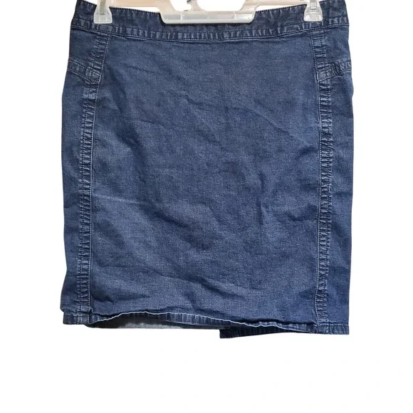 Converse One Star Denim Pencil Skirt Size 31 Blue Cotton Blend Zip Fly‎ Pockets