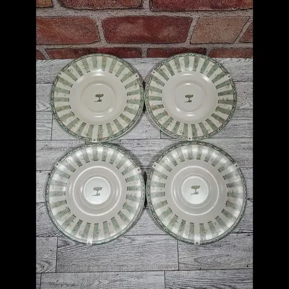 Pfaltzgraff Portfolio Naturewood Saucers Plates Welcome Sign 6.5” Set of 4