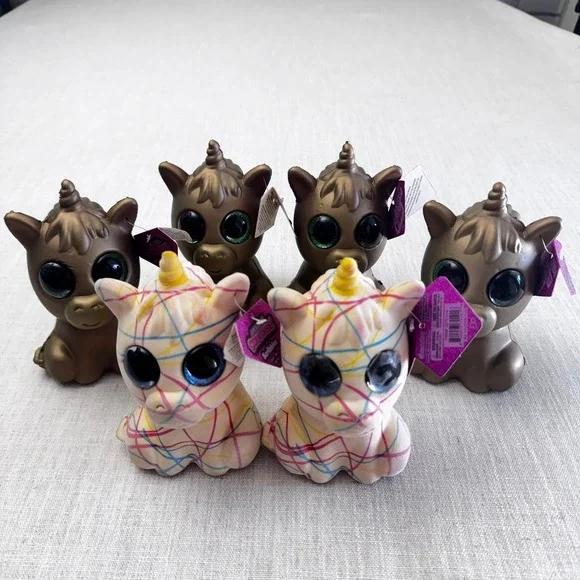 Grin Studios Amazing Squishee Unicorn Goldee Scribbles 6pc Lot/Set New with Tags