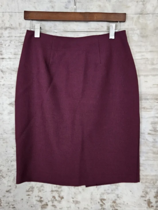 Vintage XOXO Skirt Y2K Plum Purple Mid Rise Pencil Skirt S 90s Office Secretary