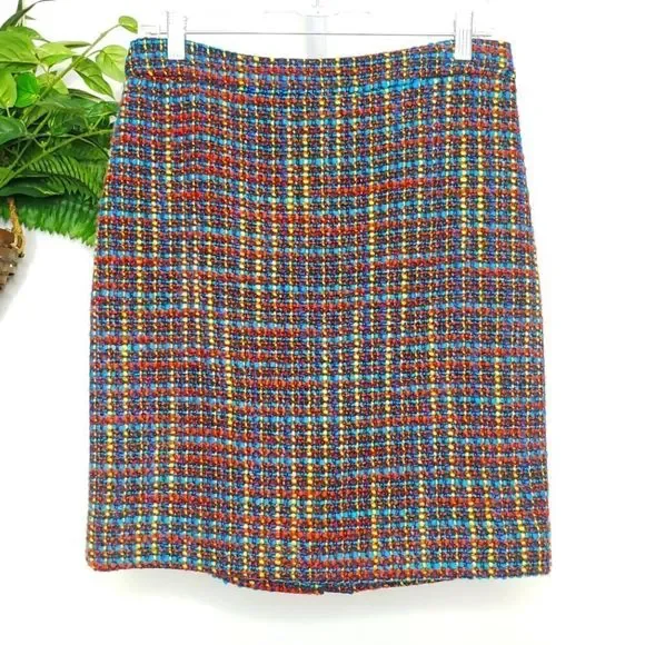 Kate Spade Judy Rainbow Tweed Skirt Size 8