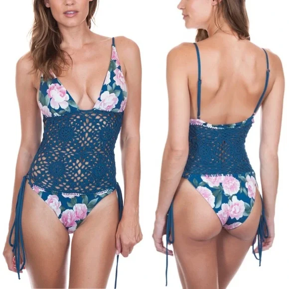 Frankies Bikinis Lilah One Piece Pink Peony