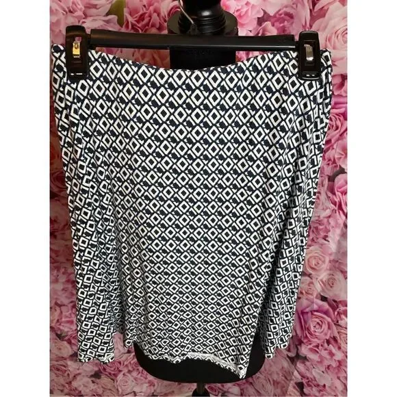Ann Taylor Petite Blue and White Skirt-SMALL PETITE