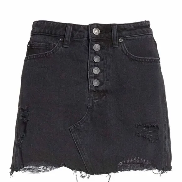 Free People | Ripped Denim Mini Skirt
