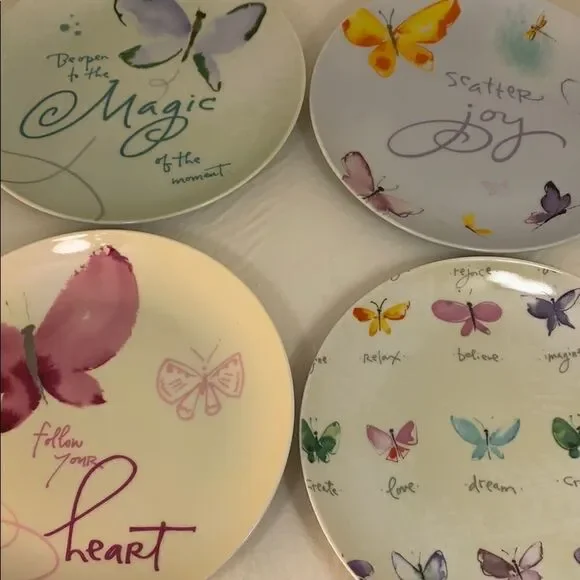 Kathy Davis Butterfly’s Promise Dream Joy Magic Heart Inspiration 4 Salad Plates