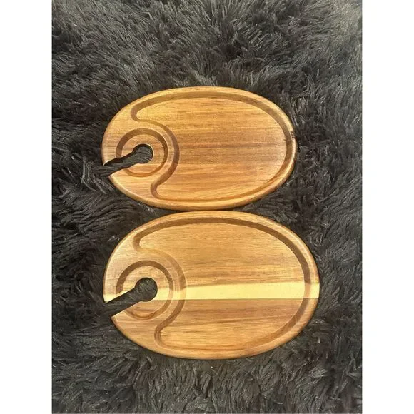New Toscana Wood Appetizer Wine Charcuterie Plates