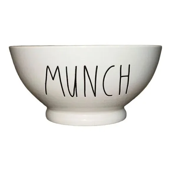 Rae Dunn Artisan Collection by Magenta MUNCH Yellow Interior Cereal Soup Bowl