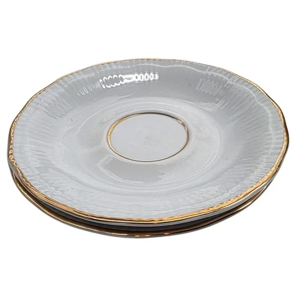 Vintage Winterling Bavaria Germany Porcelain White Gold Trim‎ Saucer 5