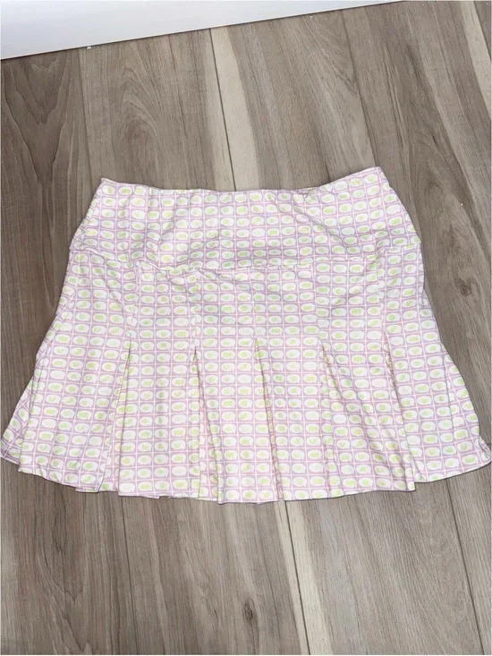 Elodie elastic waist pleated printed mini skirt size large