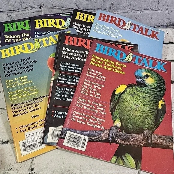 Vintage 80s Bird Talk Magazines Lot Of‎ 7 Pet Care Periodicals 1988-89